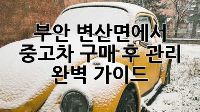 부안 변산면에서 중고차 구매 후 관리, 완벽 가이드!