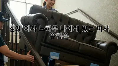 김제 이사 노하우: 나에게 맞는 이사 유형은?