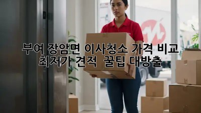 부여 장암면 이사청소 가격 비교: 최저가 견적 & 꿀팁 대방출! ✨